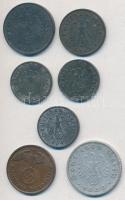 Német 3. Birodalom 1940-1944. 1pf-50pf (7x) T:2,2-
German Third Reich 1940-1944. 1 Pfennig - 50 Pfe...