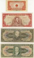 Chile 1960-61. 50P,100P T:III, 1964. 5E T:III + Bolívia 1945. 50B,500B T:II + Brazília 1950. 5C,10C T:III + Vietnam 1958. 1Hao T:II