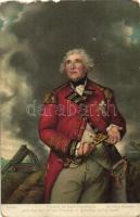 George Augustus Eliott, 1st Baron Heathfield, with the key of the Fortress of Gibraltar in his hand, litho, s: Sir Joshua Reynolds (b)