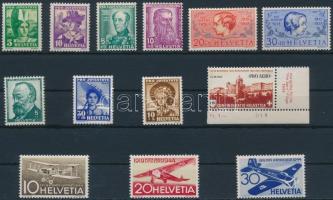 1934-1944 6 klf bélyeg + 2 klf sor, 1934-1944 6 stamps + 2 sets