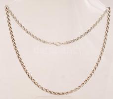 Ezüst fonott nyaklánc, jelzett, Ag., 23,3gr., 46cm/Silver braided necklace, marked, Ag. 23,3gr., 46cm