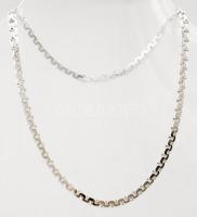 Ezüst szögletes szemű nyaklánc,jelzett, Ag., 41gr., 42,5cm/Silver square-eyed necklace, marked, Ag. 41gr., 42,5cm