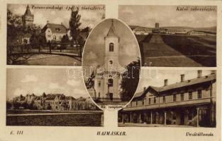 Hajmáskér mozaiklap vasútállomással és katonai táborral