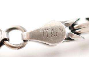 Ezüst, antikolt, királykarlánc, jelzett, Ag., 11,9gr., 21,5cm/Silver, bracelet, marked,Ag. 11,9gr. 2...