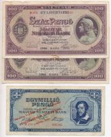 8db magyar pengő bankjegy modern felülbélyegzésekkel, közte &quot;200 éves a hazai papírpénz 1760-1960&quot;, &quot;Forradalmain pénzei - Kiállítás a Szigetvári várban 1964. IV. 4.-V. 4.&quot; T:III