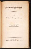 Wilhelm Traugott Krug: Fundamentalphilosophie Wien, 1818, Franz Härter`sche Buchhandlung. Korabeli kopottas félvászonkötésben. Az előzéklap hiányzik. Első kiadás.