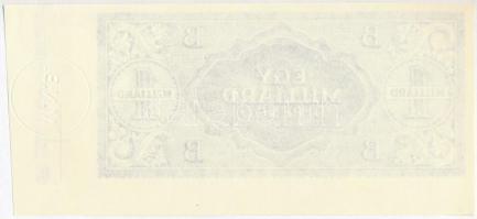 1946. 1.000.000.000BP hátoldali fázisnyomata, "M.N.B." szárazpecséttel, jó minőségű másola...