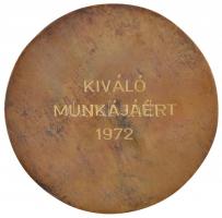 1972. "Kiváló munkájáért" Br plakett eredeti tokban (71mm) T:1