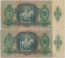 1936. 10P (2x) + 1939. 5P + 1941. 20P (2x) egyik gyári papírránccal T:I,I-(csak egy db),III