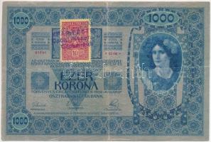 1902. 1000K szerb bélyeggel és bélyegzéssel T:III