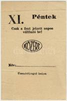 1950-es évek "Közért" bón T:II