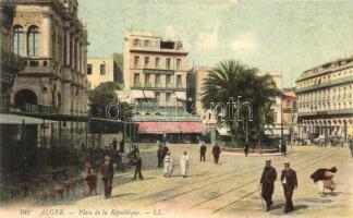 Algiers, Place de la Republique / square, hotel, shops (EK)