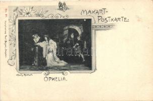 Ophelia / Makart-Postkarte No. 29. floral art postcard s: Hans Makart