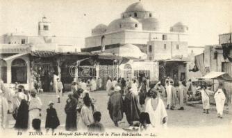 Tunis, 'La Mosquée Sidi-M'Harez et la Place Bab-Souika' / the Sidi-M'Harez mosque and the Bab-Souika square