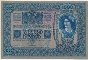 1902. 1000K piros "MAGYARORSZÁG" körbélyegzővel, hamis "Erzsébetváros" felülbély...