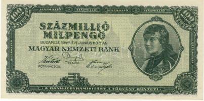 1946. 100.000.000Milp. előoldali gépszínátnyomat T:I