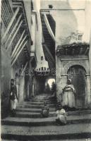 Algiers, Alger; Rue Arabe / Arab street, children, folklore (EK)