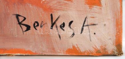 Berkes jelzéssel: Utcarészlet. Olaj, vászon, 52×59 cm