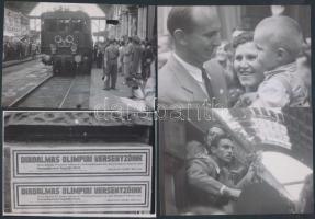 1948 Budapest, a londoni olimpiáról hazaérkezők köszöntése, Rózsa György (?-?) fotóriporter hagyatékából 31 db negatív mai nagyítása, 9x12 cm