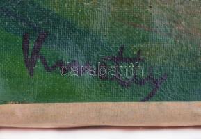 Kmetty jelzéssel: Utcarészlet. Olaj, vászon, 50×70 cm