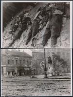 1956 Budapest, 13 db korabeli negatívról készült modern nagyítás az utcai harcokról, állapotokról, 1...