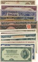 1945-1946. 22db klf inflációs bankjegy, benne jobbak T:I,I-,II+,II