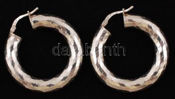 Ezüst, karika-fülbevaló, jelzett, Ag., 10,4gr./Silver hoop earrings, marked, Ag. 10,4gr