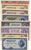 1945-1946. 22db klf inflációs bankjegy, benne jobbak T:I,I-,II+,II