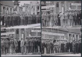 1948 Budapest, Katonai ünnepség a budai várban, jelmondat: Példaképünk a vörös sipkás honvéd, Kossuth, Bem, Klapka honvédei vagyunk, Rózsa György hagyatékában őrzött 28 db negatívról készült modern nagyítás, 9x13 cm