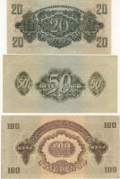 1944. "V.H." 1P,2P,5P,10P,20P,50P,100P benne erős nyomási eltolódásokkal T:I,I-