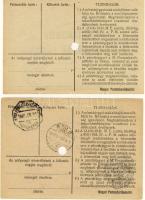 1946. 10.000AP, 100.000AP, 1000.000AP, 10.000.000AP pénztárjegy, benne nyomási elcsúszások, helyesír...