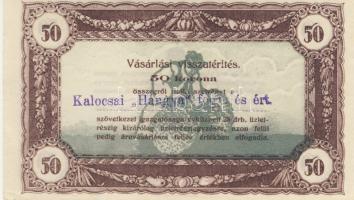 1920-as évek eleje 50K vásárlási visszatérítés "Kalocsai Hangya fogy. és ért." T:I-
