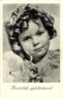 'Hartelijk gefeliciteerd' / Congratulations, Dutch greeting card, Shirley Temple