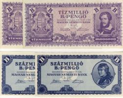 1946. 5klf infla pengő bankjegy (2x) T:I,II+