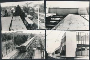 1970-1990 Budapest, Pillangó utcai metróállomás, 13 db fénykép, 9x14 cm és 13x18 cm