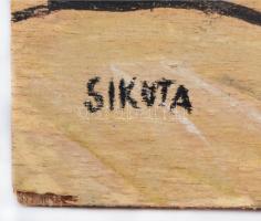 Sikota jelzéssel: Park részlet. Vegyes technika, falemez, 43×52 cm