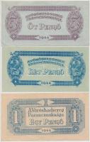 1944. 1P + 2P + 5P + 10P + 20P + 50P + 100P (2x) mind a "A Vöröshadsereg Parancsnoksága" T...