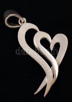 Ezüst szívmedál, jelzett, Ag., 5,6gr./ Silver heart pendant, marked, Ag. 5,6gr.