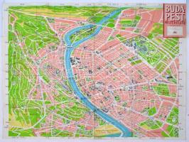 cca 1960-80 Retró Budapest térképek,3db, különböző méretben és minőségben