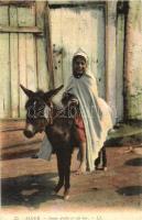Alger - Jeune Arabe et son áne / Young Arab with his donkey, Algerian folklore