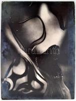 cca 1970 Dr. Lajos Sándor (Szeged): Absztrakció, farost lemezre kasírozva, feliratozva, vintage fotóművészeti alkotás, 40x30 cm