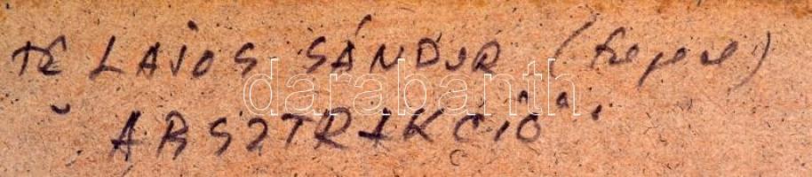 cca 1970 Dr. Lajos Sándor (Szeged): Absztrakció, farost lemezre kasírozva, feliratozva, vintage fotó...