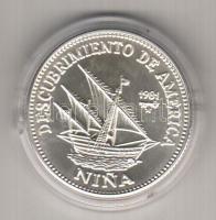 Kuba 1981. 5P "Nina-hajó" Ag T:1 Tanúsítvánnyal.