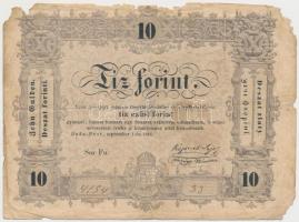 1848. 10Ft Kossuth bankó T:III-,IV  Adamo G111
