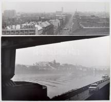 cca 1980 Giltán Tivadar budapesti városképek, 4 db pecséttel jelzett, feliratozott vintage fotó,12x39 cm és 24x39 cm közötti méretben