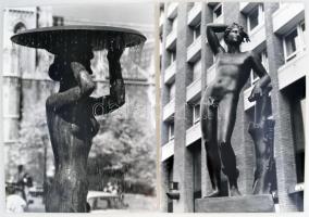 cca 1980 Balásy Pál budapesti szobrok, 5 db feliratozott vintage fotó, 40x23 cm és 40x29 cm között