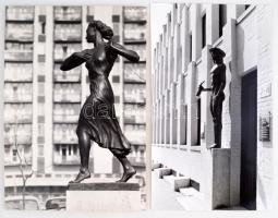 cca 1980 Balásy Pál budapesti szobrok, 5 db feliratozott vintage fotó, 40x23 cm és 40x29 cm között