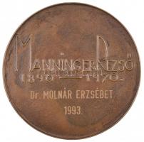 Martsa István (1912-1978) 1993. "Manninger Rezső 1890-1970" névre szóló Br emlékérem (71mm...