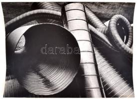 cca 1970 Gebhardt György (1910-1993): Ipari csendélet, feliratozott vintage fotóművészeti alkotás, 30x40 cm
