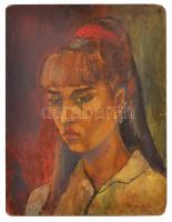 Czene jelzéssel: Női portré. Olaj, farost, keretben, 42×35 cm